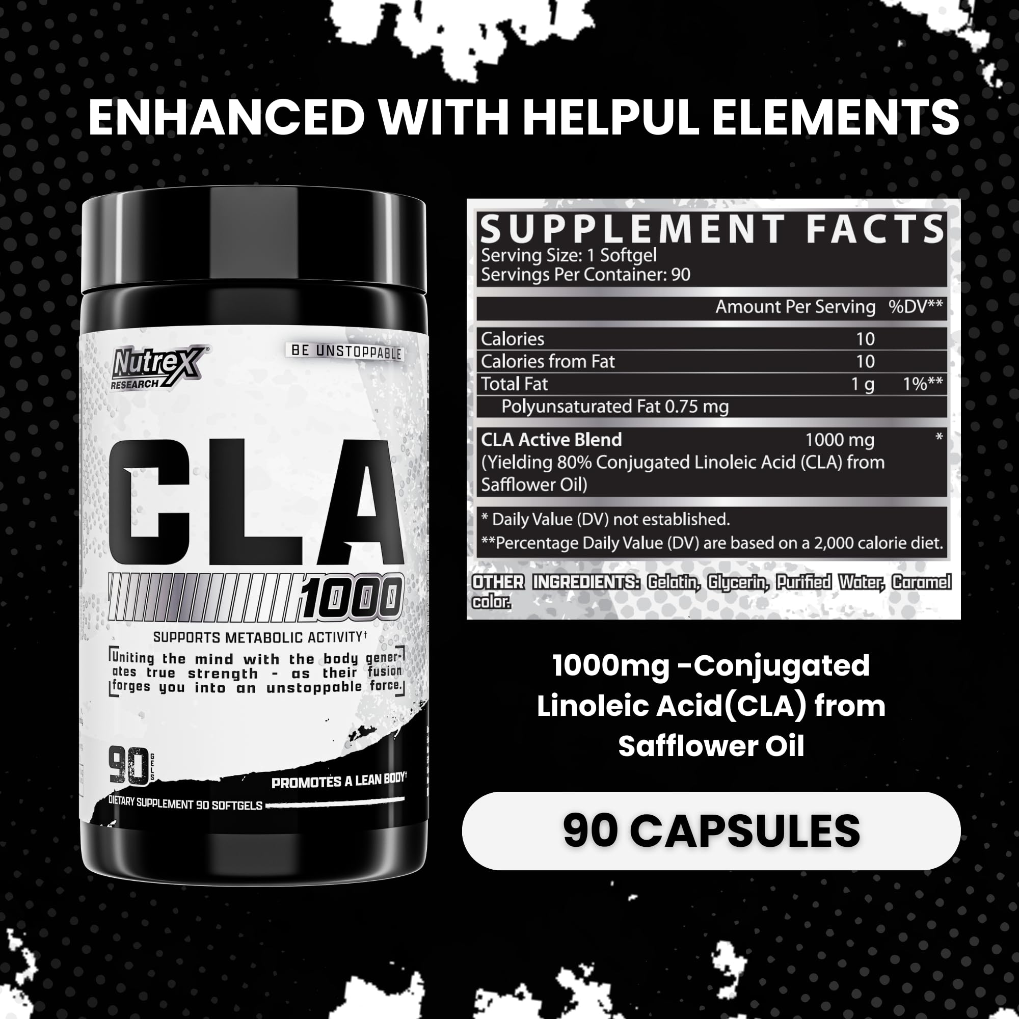 Nutrex Research CLA soft gels packaging side view