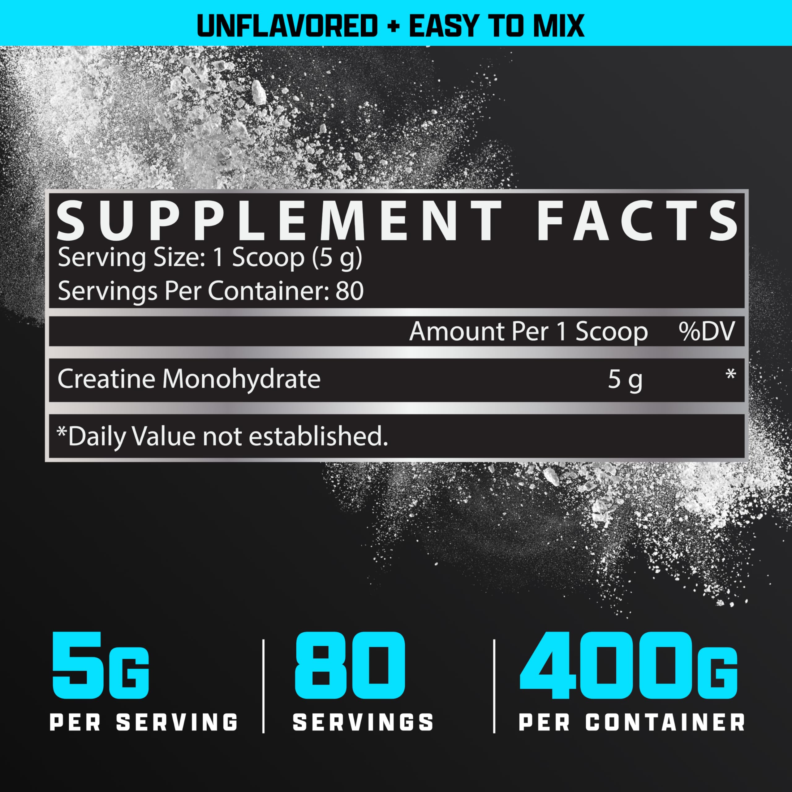 Nutrex Research Creatine Monohydrate 400g powder nutritional information