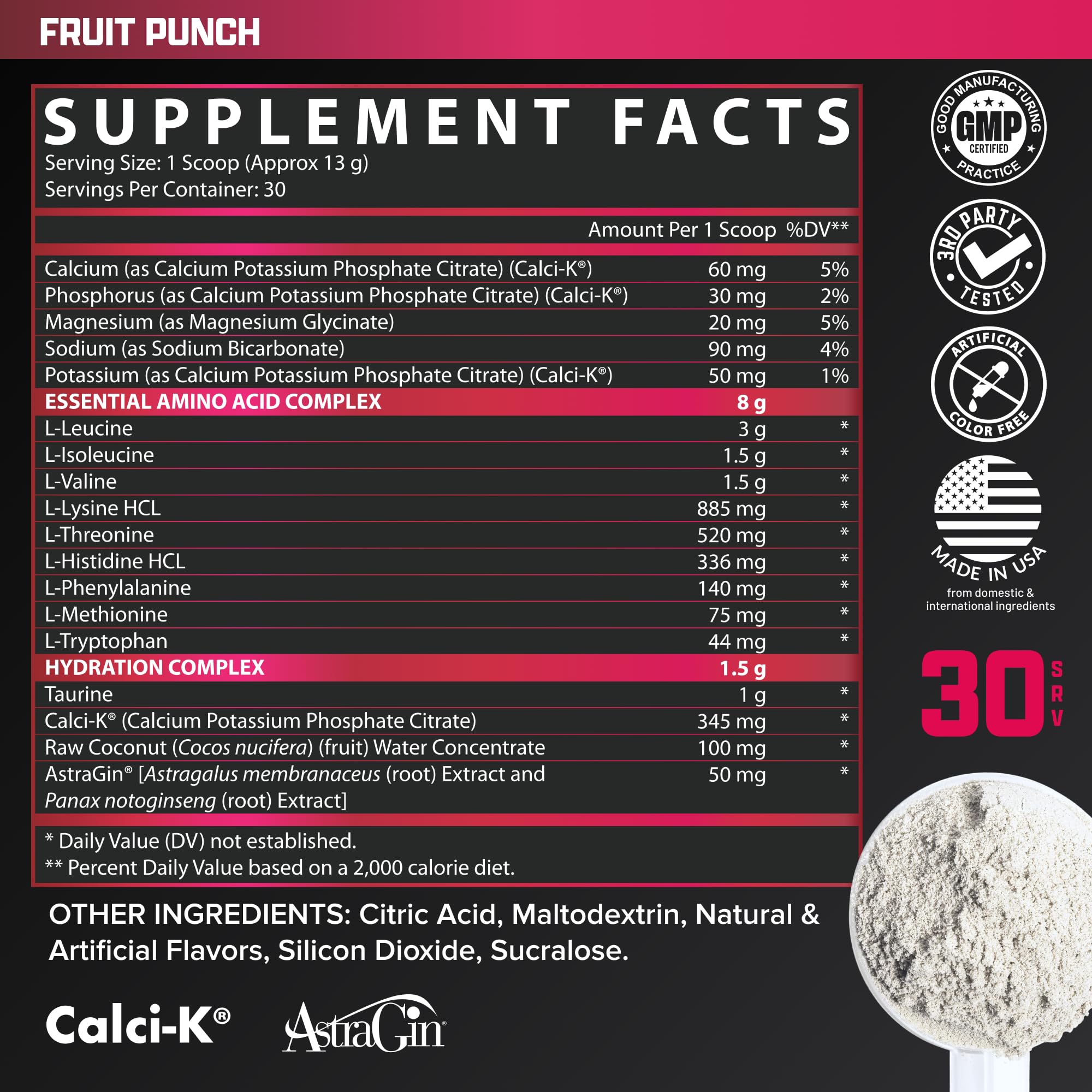 Nutrex Research EAA Supplement hydration complex ingredients