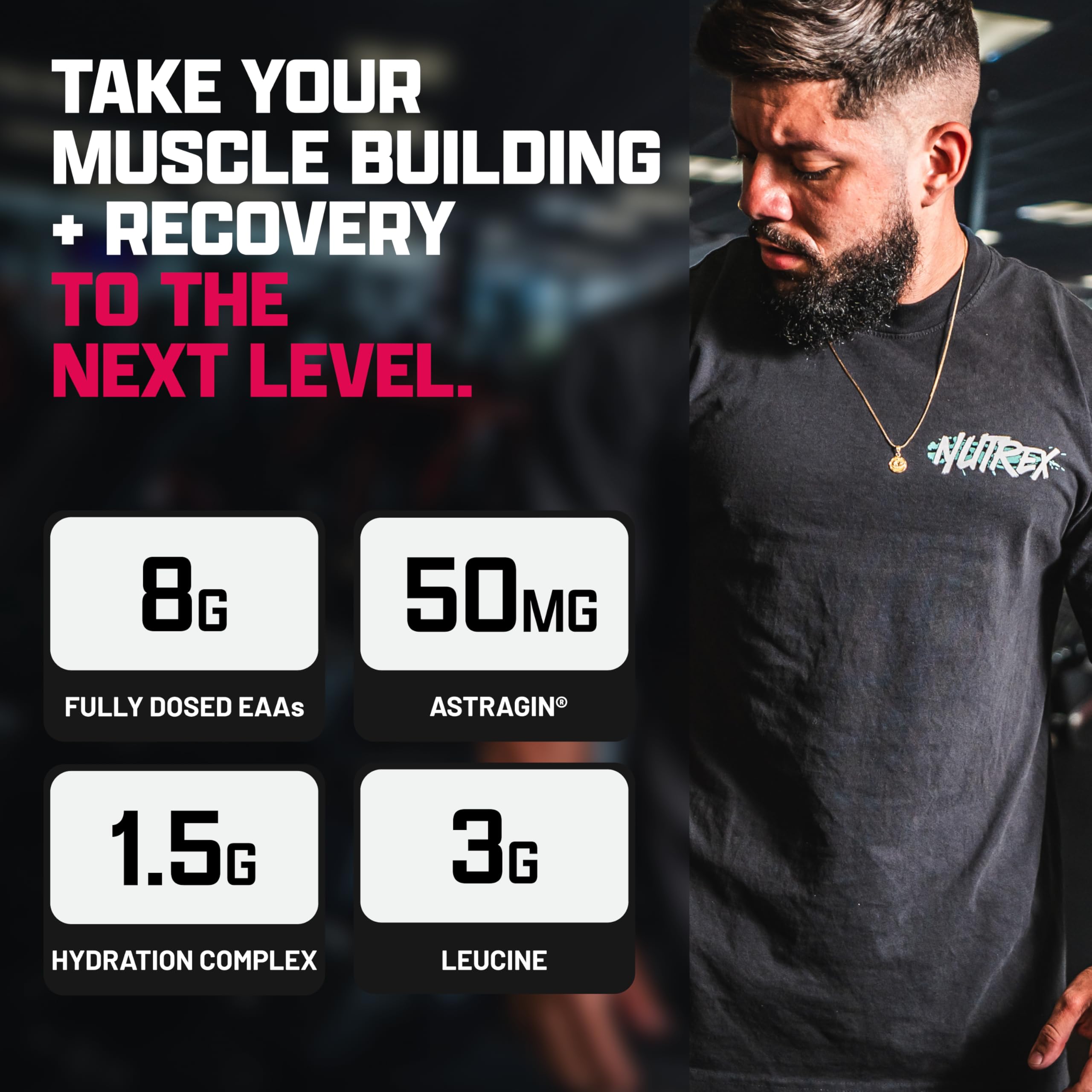 Nutrex Research EAA Supplement mixed in a glass