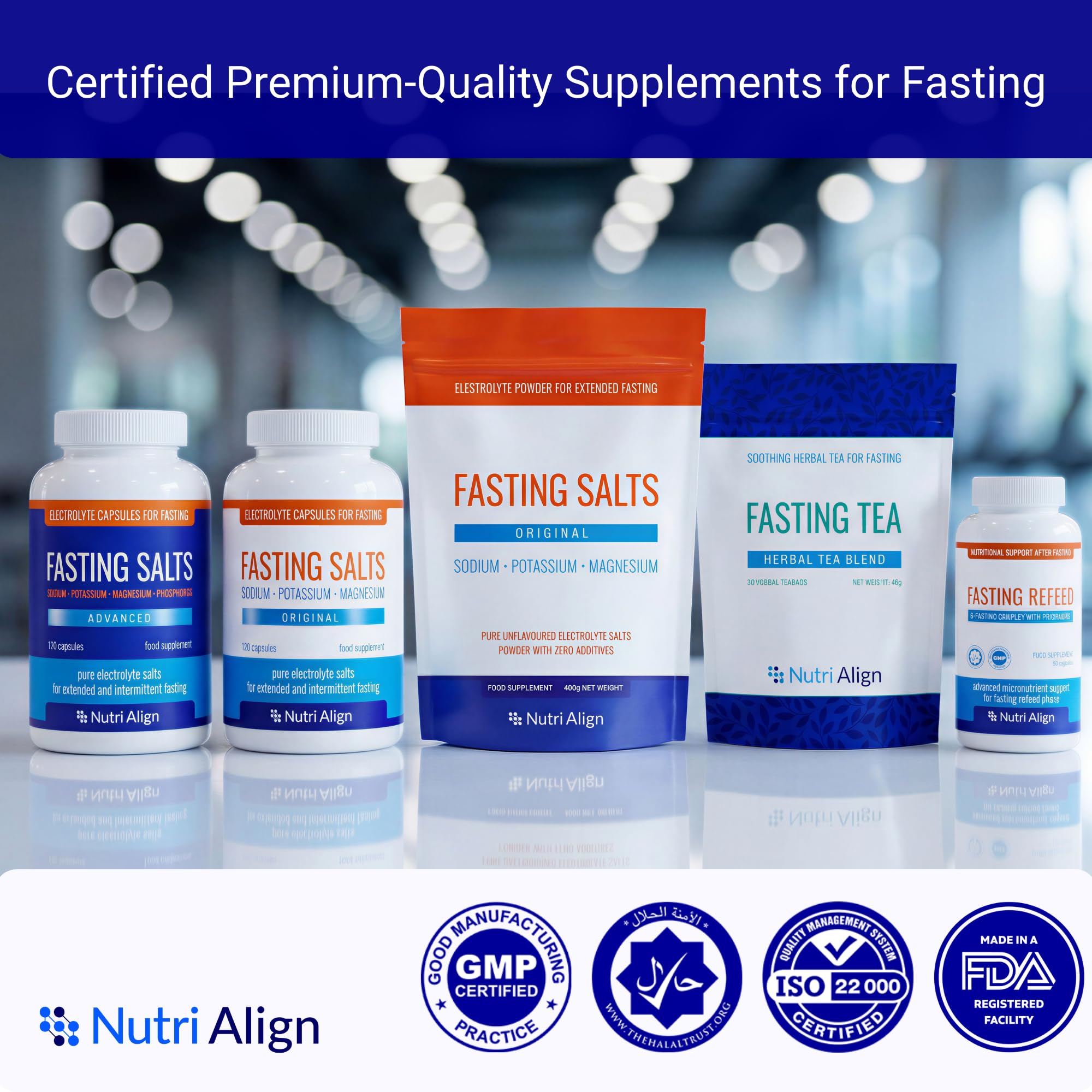 Nutri-Align Fasting Salts Capsules with other health supplements