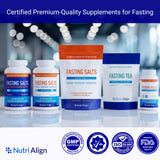 Nutri-Align Fasting Salts Electrolyte Capsules on a wooden surface