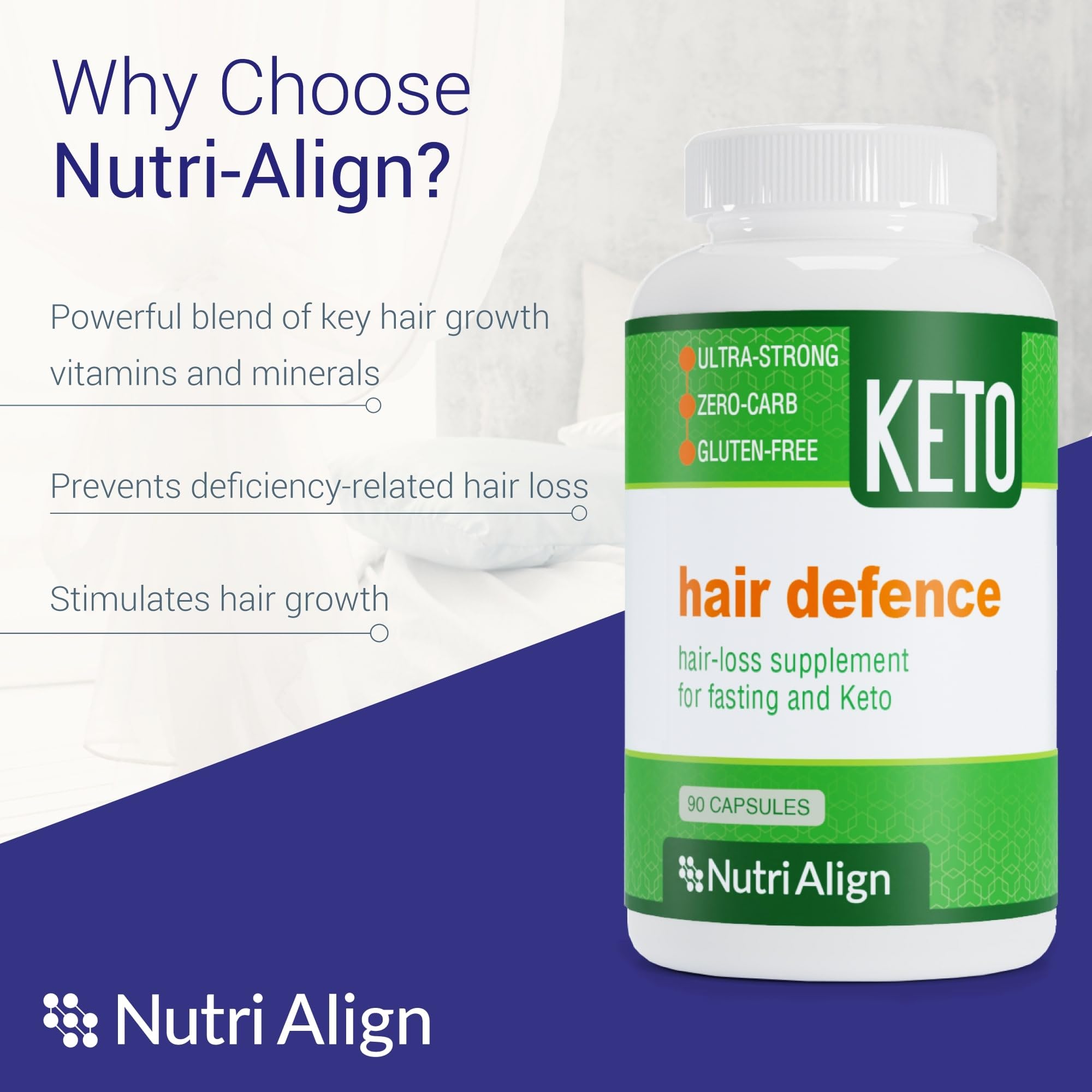 Nutri-Align Hair Defense Biotin Supplement capsules close-up
