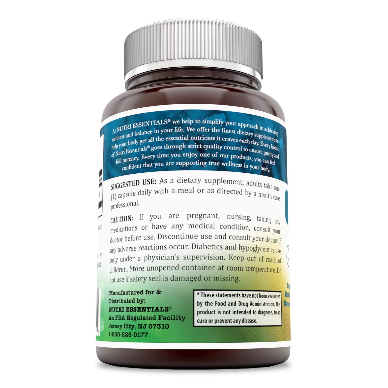 Nutri Essentials Biotin 10000 mcg capsules side view