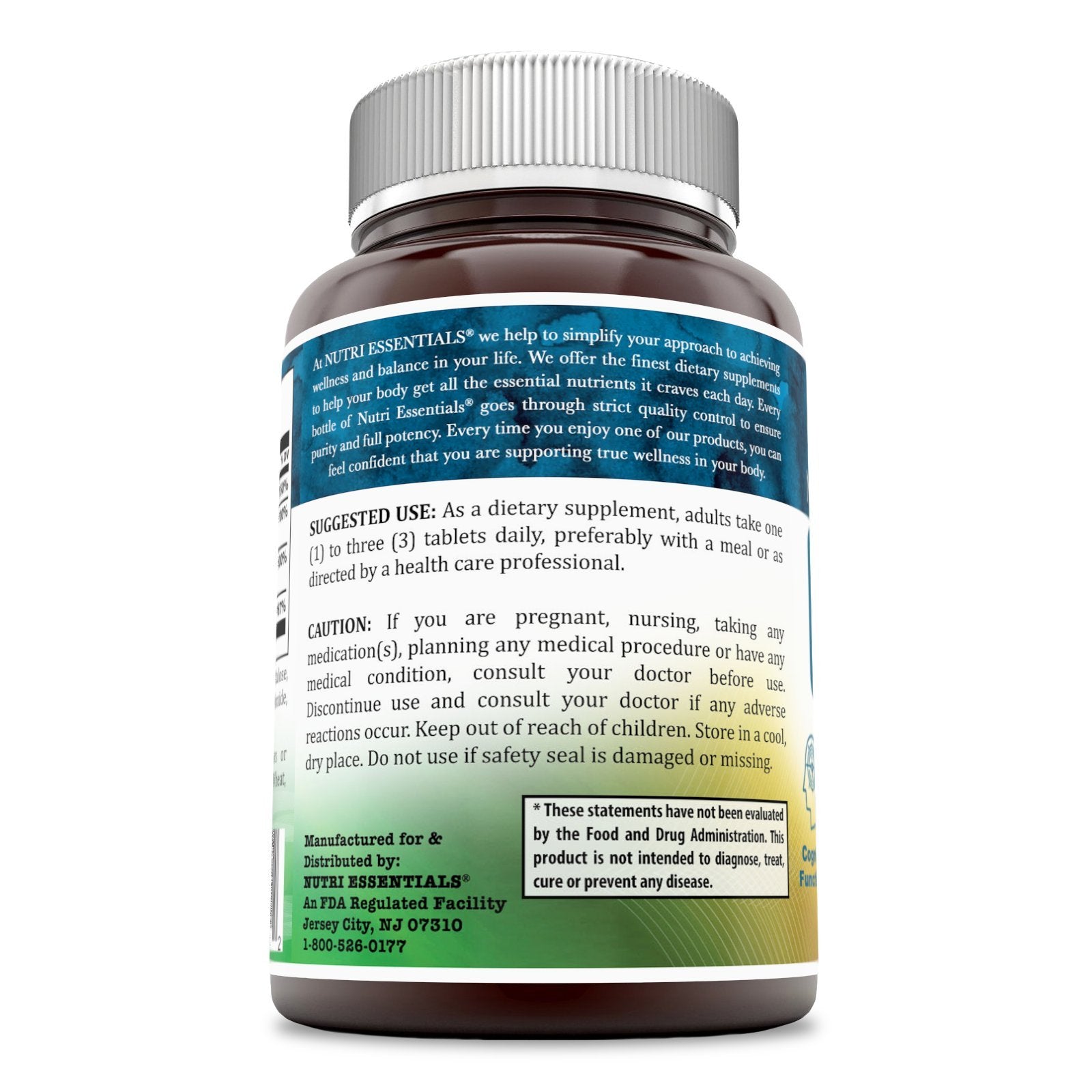 Nutri Essentials Calcium Magnesium Zinc + Vitamin D3 Supplement tablets close-up