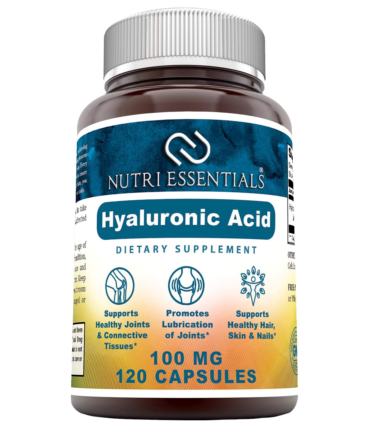 Nutri Essentials Hyaluronic Acid Capsules 100mg front view