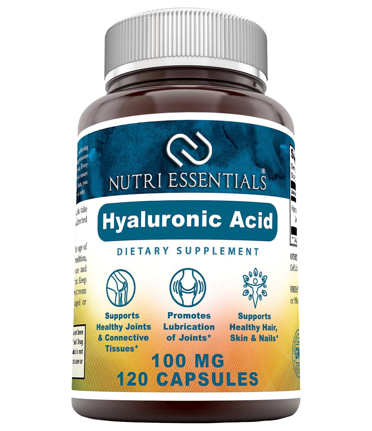 Nutri Essentials Hyaluronic Acid Capsules 100mg front view