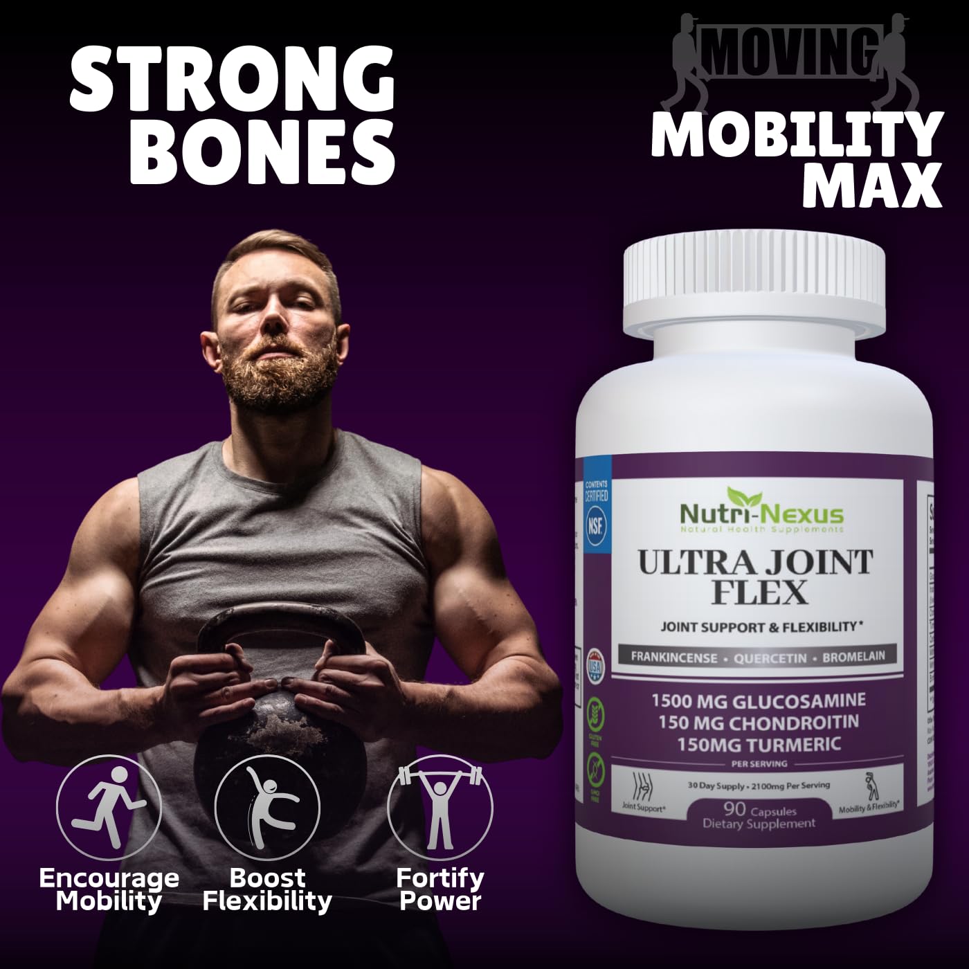 NUTRI-NEXUS Ultra Joint Flex supplement in a fitness setting