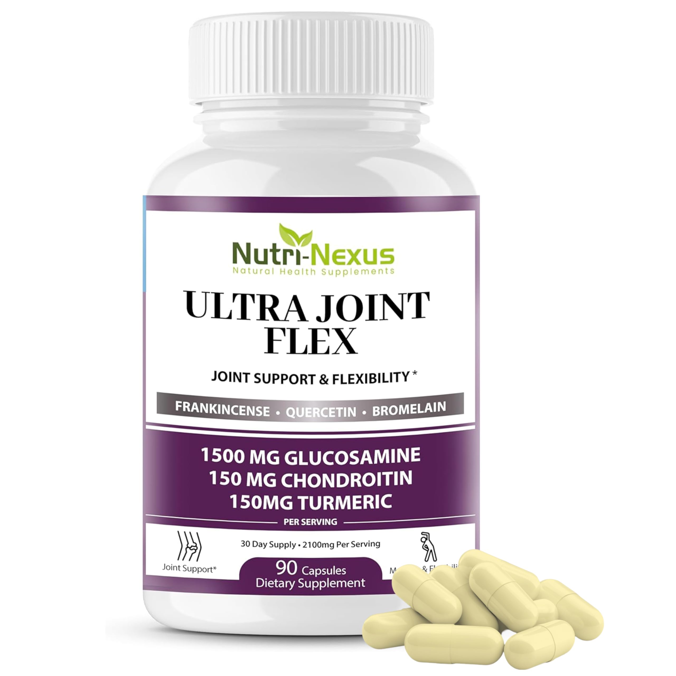 NUTRI-NEXUS Ultra Joint Flex supplement with a measuring spoon