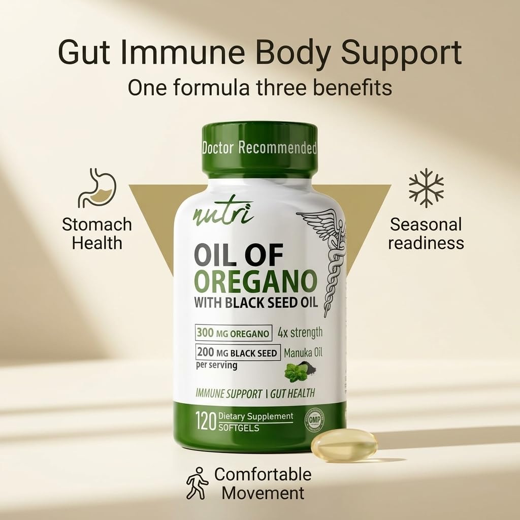 Nutri Oregano Oil Softgels close-up of softgel