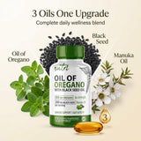 Nutri Oregano Oil Softgels side view showing capsule