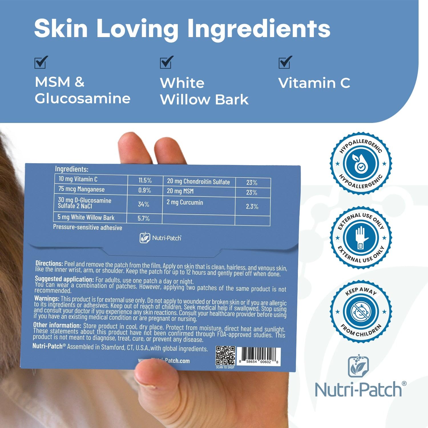 NUTRI-PATCH Chondroitin Skin Patches lifestyle scene on a table