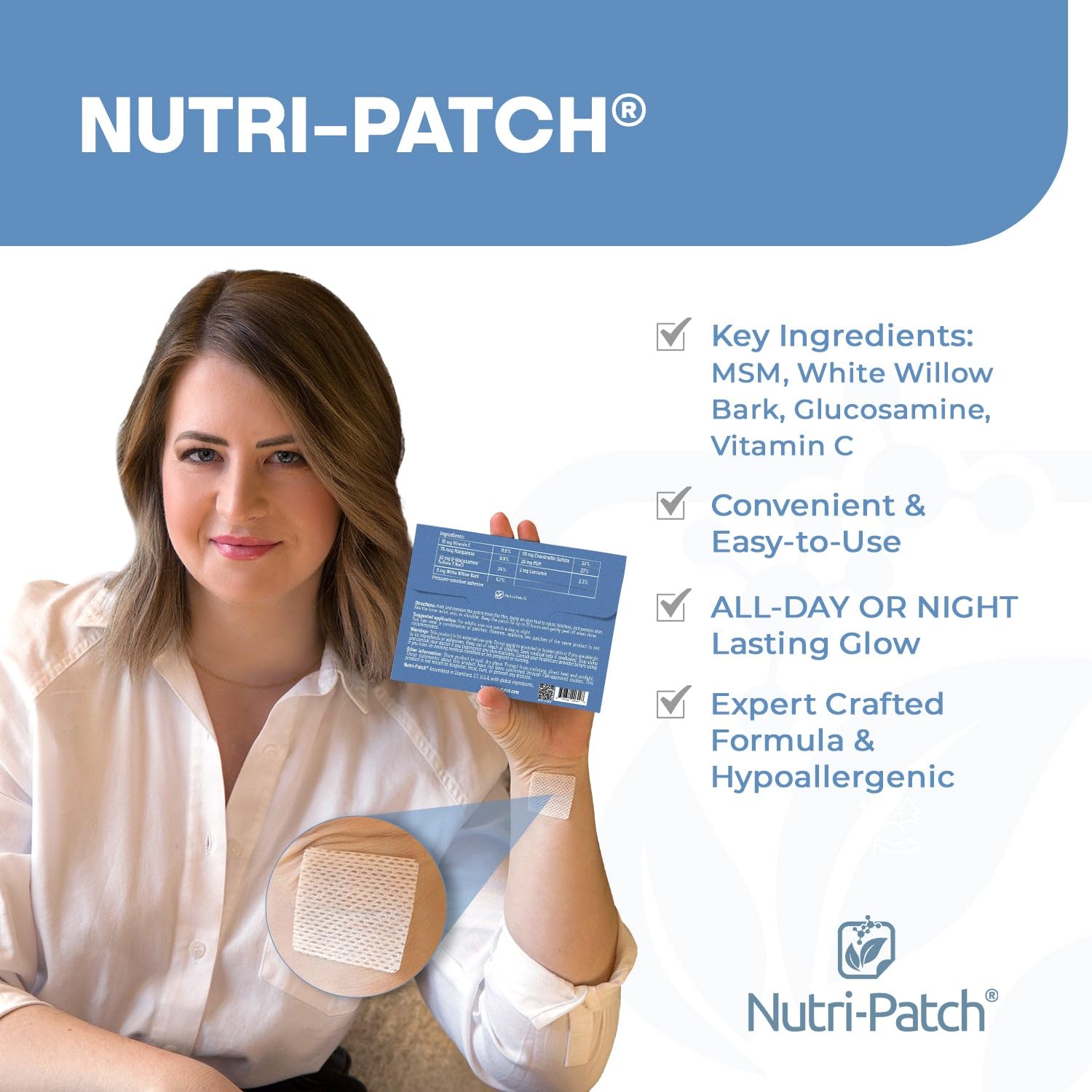NUTRI-PATCH Chondroitin Skin Patches showing individual patch