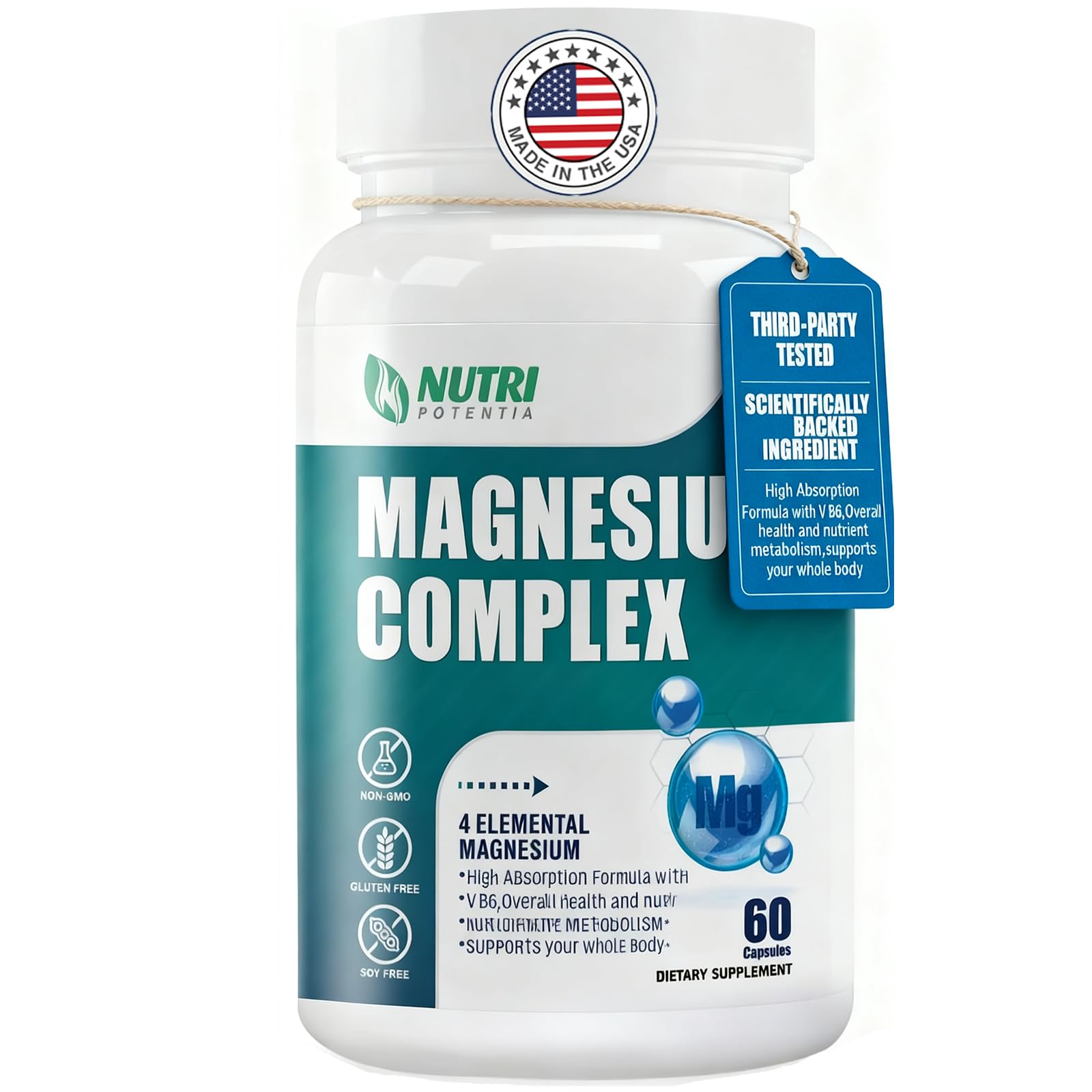 NUTRI POTENTIA Magnesium Complex 120 Capsules front view