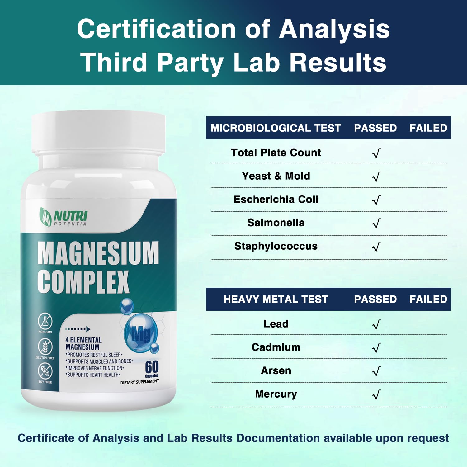 NUTRI POTENTIA Magnesium Complex capsules in a hand