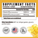 NUTRI POTENTIA Vitamin D3 & K2 soft capsules bottle side view