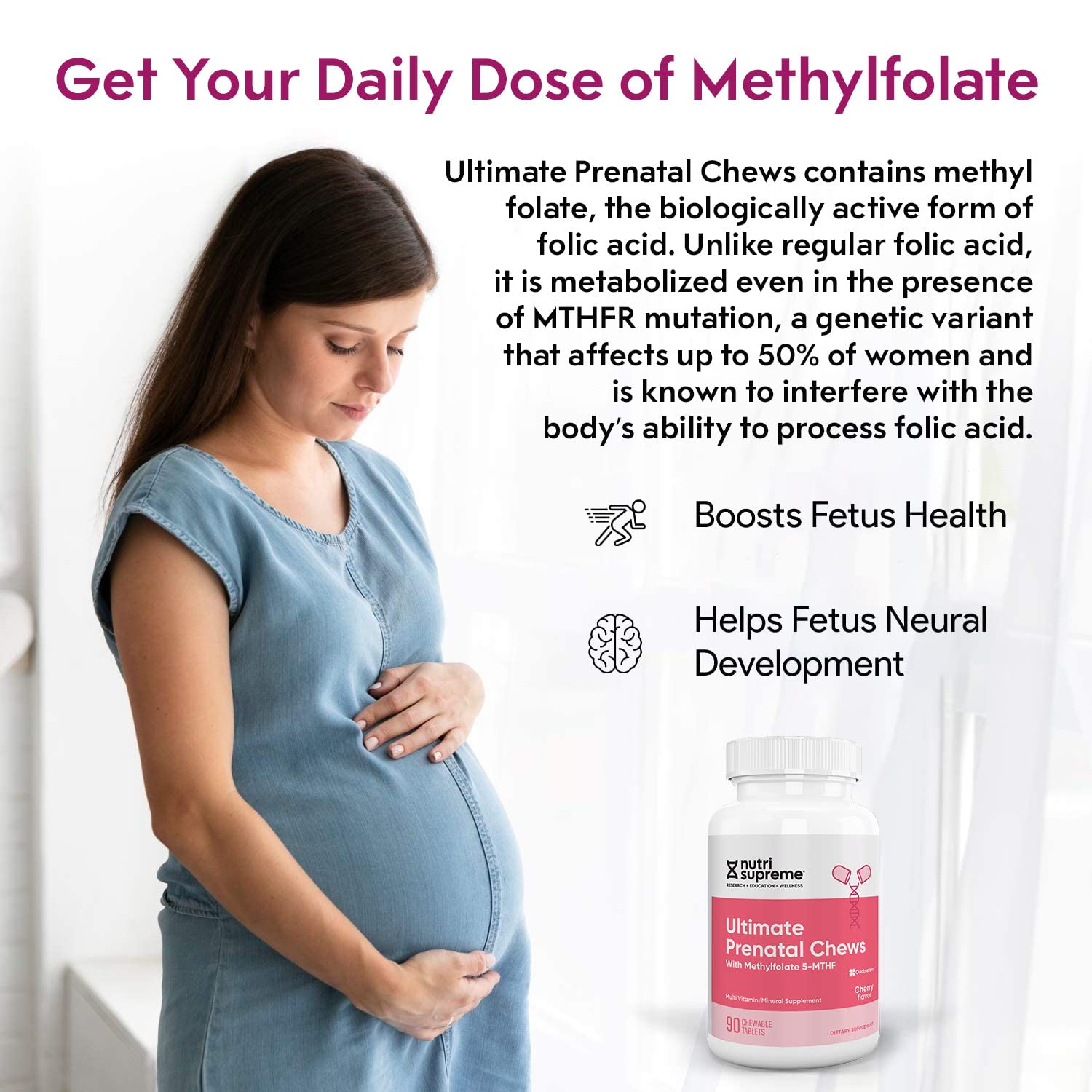 NUTRI- Prenatal Multi Vitamin Chewable close-up of wafers