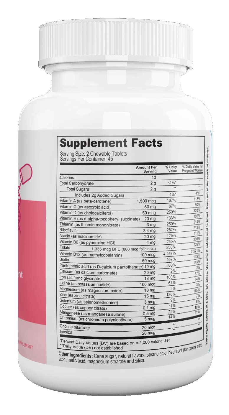 NUTRI- RESEARCH Prenatal Multi Vitamin Chewable cherry flavour close-up