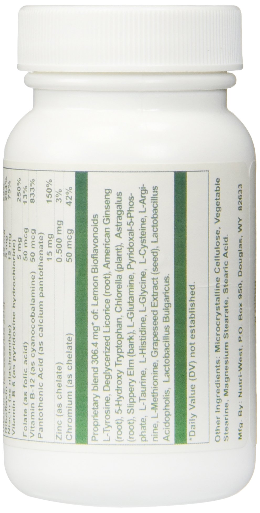 Nutri-West B6 (Pyridoxal Phosphate) packaging side view