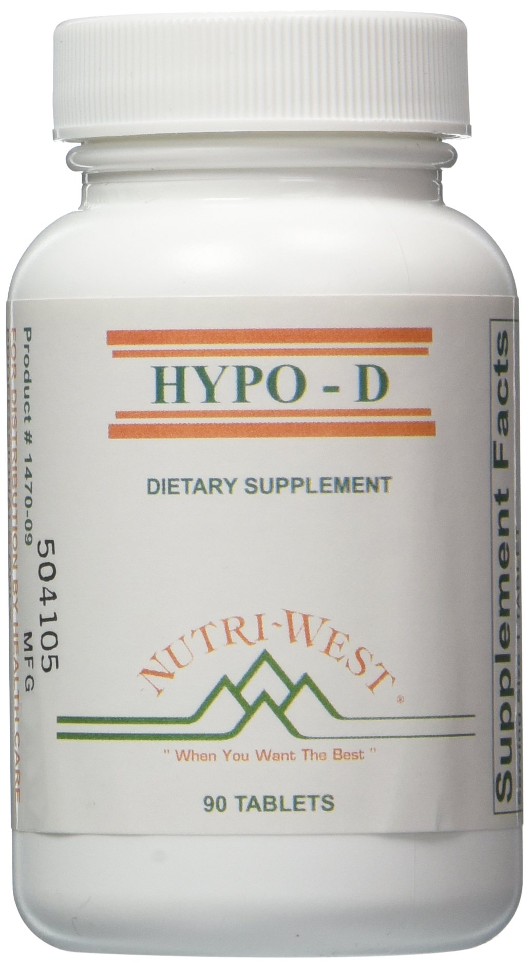 Nutri-West HYPO-D Vitamin D 90 Capsules front view