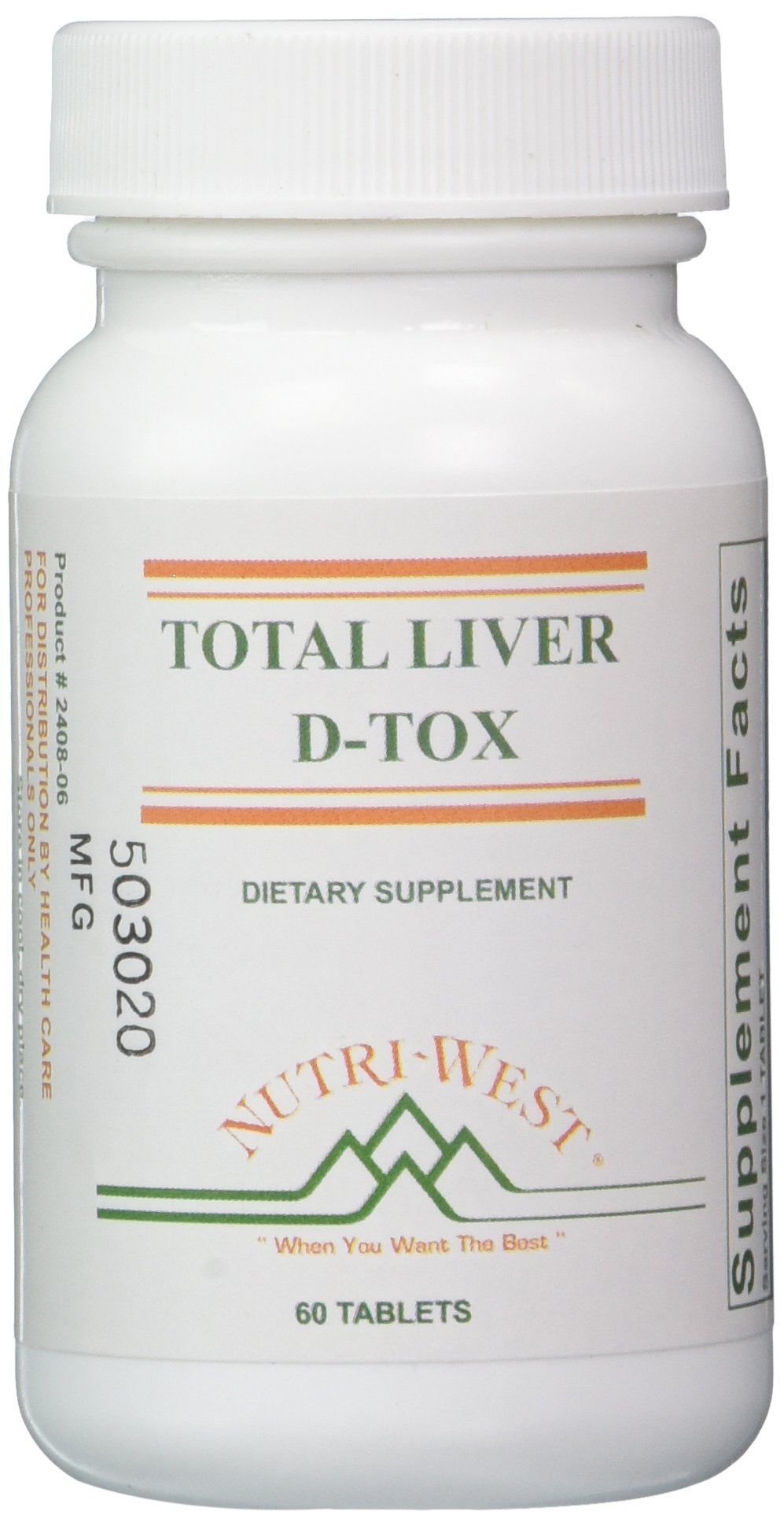 Nutri-West Total Liver D-Tox 60 Tablets front view packaging