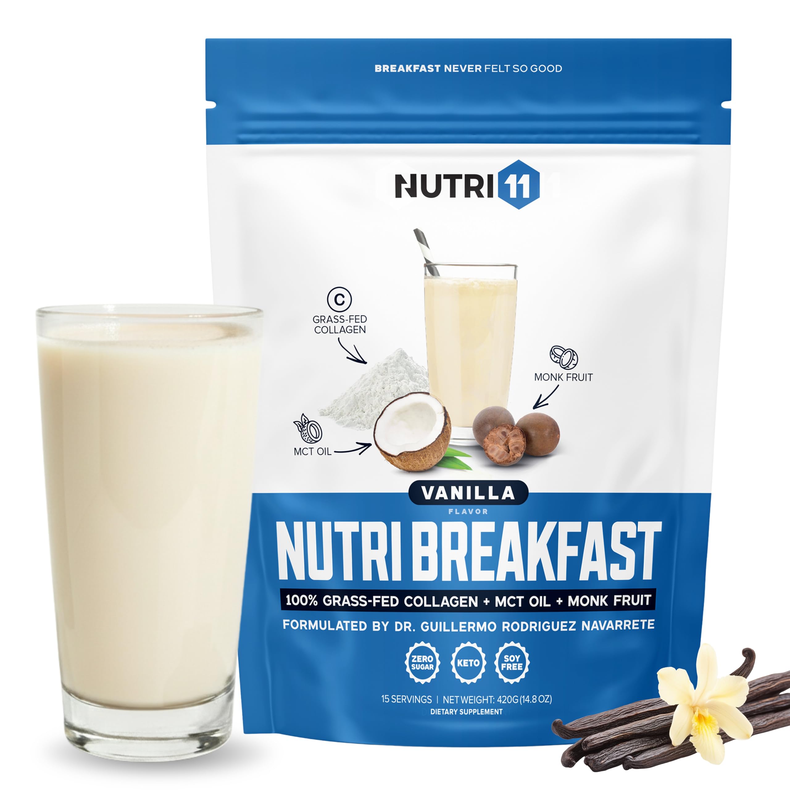Nutri11 Keto Collagen Protein Powder 451g front view