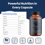 Nutri11 Omega-3 + D3 + K2 + Astaxanthin liquid capsules in a clear bottle