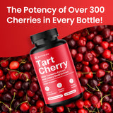 Nutriana Tart Cherry Capsules in a hand for size comparison