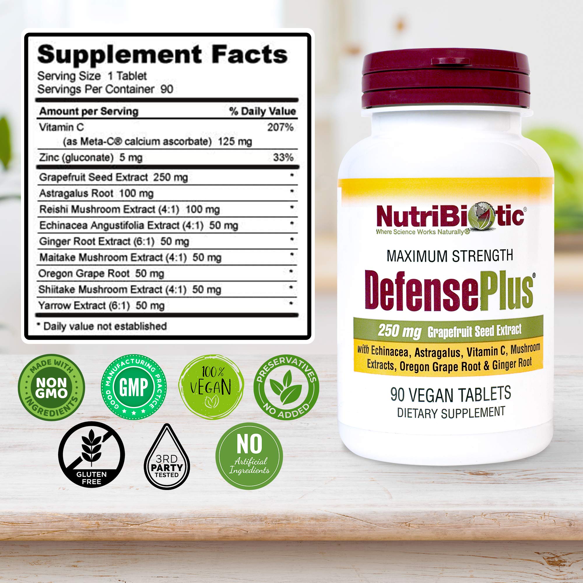 NutriBiotic DefensePlus Echinacea Supplement ingredients list