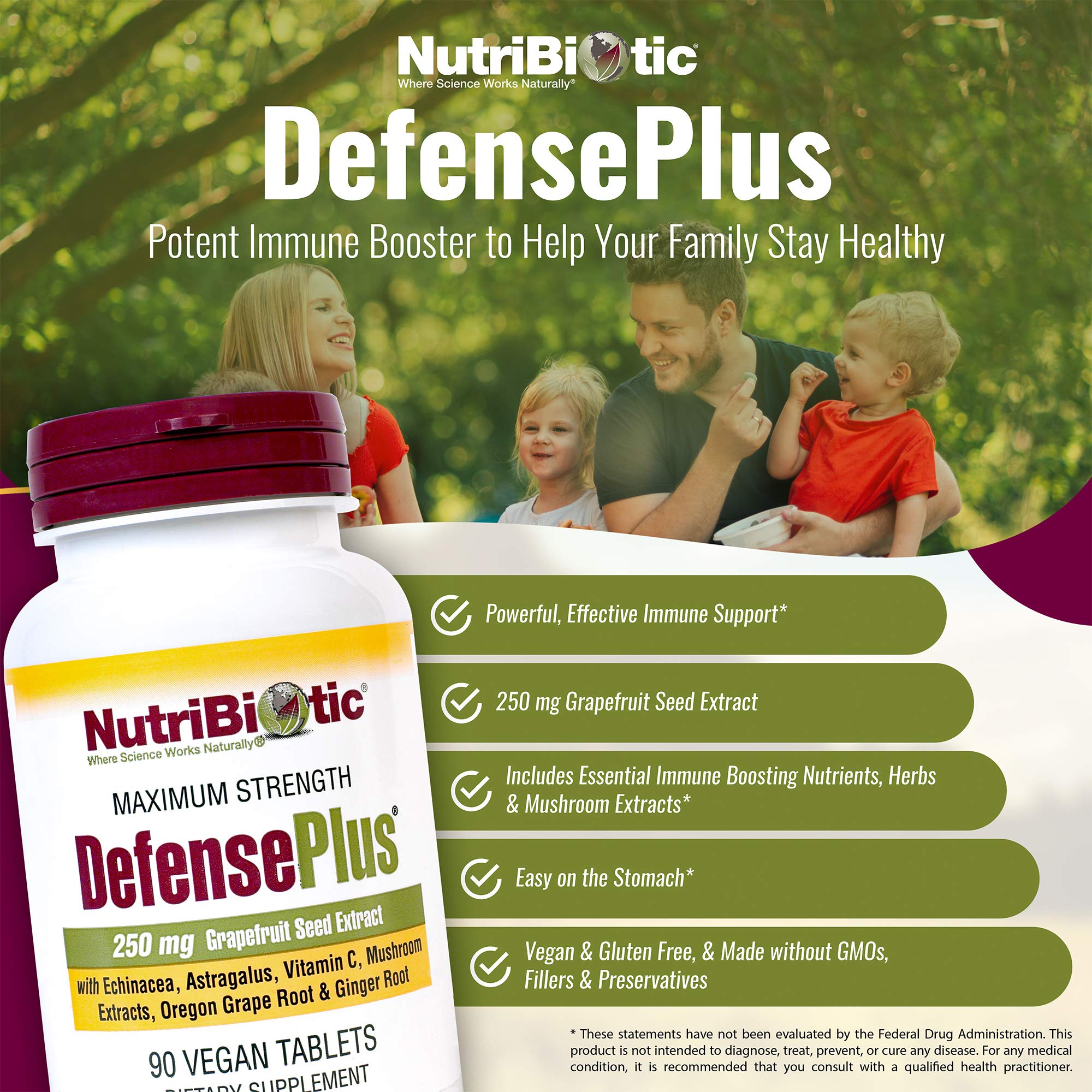 NutriBiotic DefensePlus Echinacea Supplement packaging