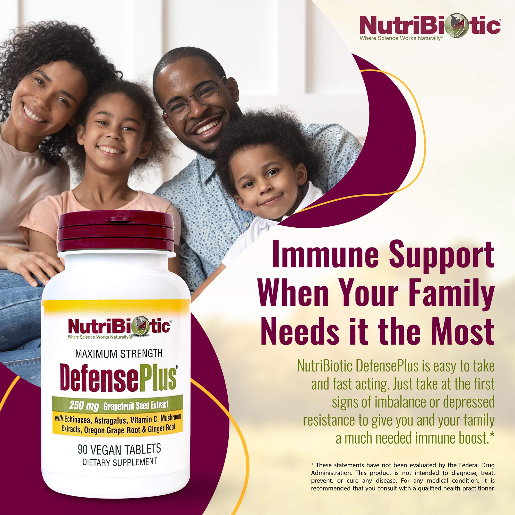 NutriBiotic DefensePlus Echinacea Supplement tablet close-up