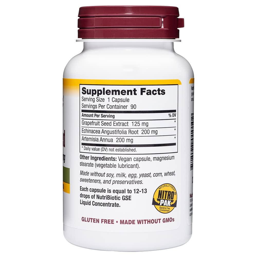 NutriBiotic Grapefruit Seed Extract 125mg bottle back view