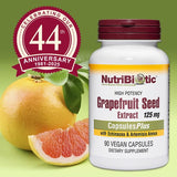NutriBiotic Grapefruit Seed Extract 125mg capsules with fresh grapefruit