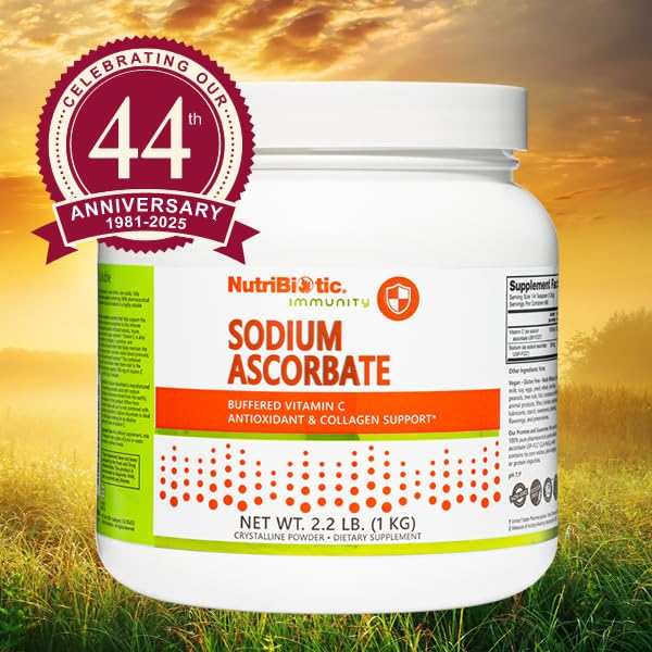 NutriBiotic Sodium Ascorbate Vitamin C Supplement 998g lifestyle scene