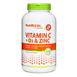 NutriBiotic Vitamin C + D3 & Zinc Capsules 1000mg front view