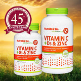 NutriBiotic Vitamin C + D3 & Zinc Capsules 1000mg with measuring spoon