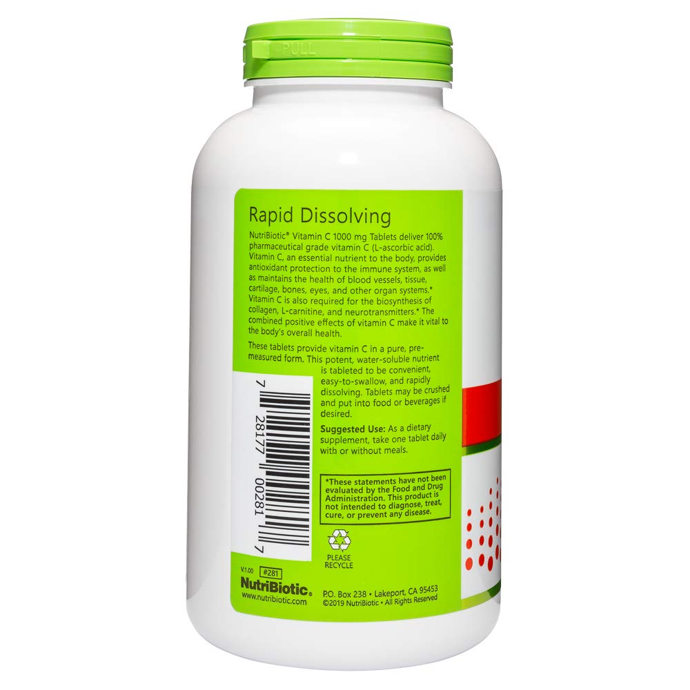 NutriBiotic Vitamin C Tablets 1000mg side view
