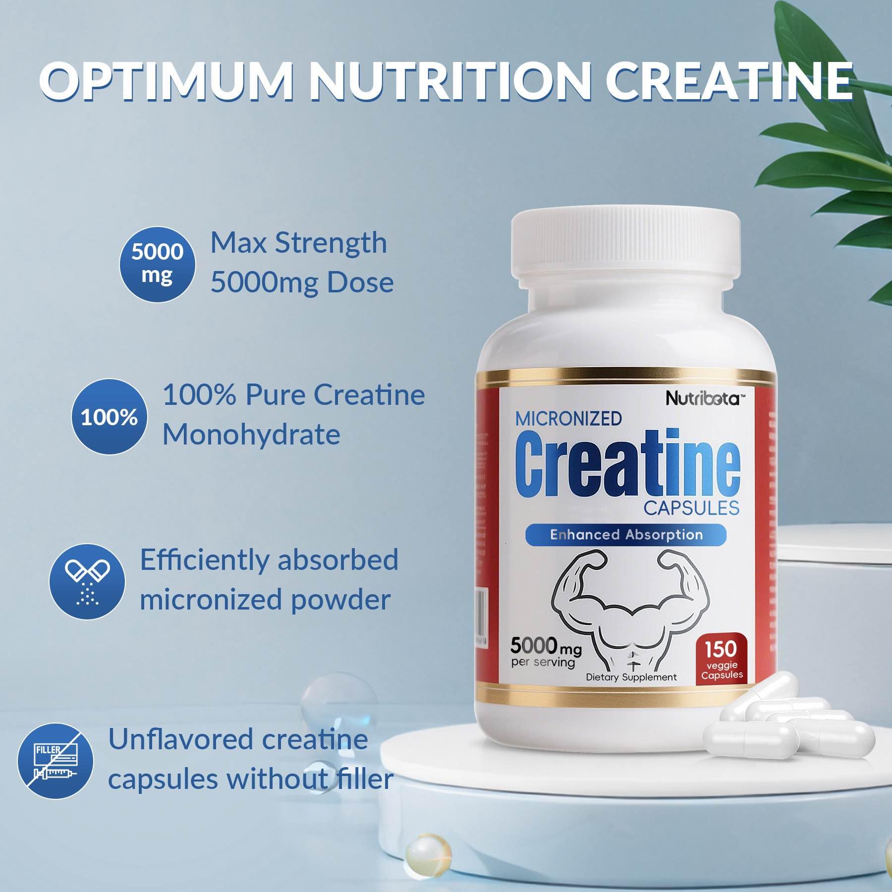 Nutribota Creatine Monohydrate Capsules 5000mg ingredients list