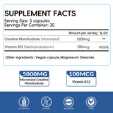 Nutribota Creatine Monohydrate Capsules 5000mg side view