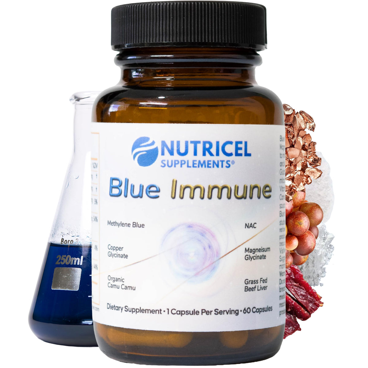 Nutricel Blue daily wellness Methylene Blue 6mg Capsules front view