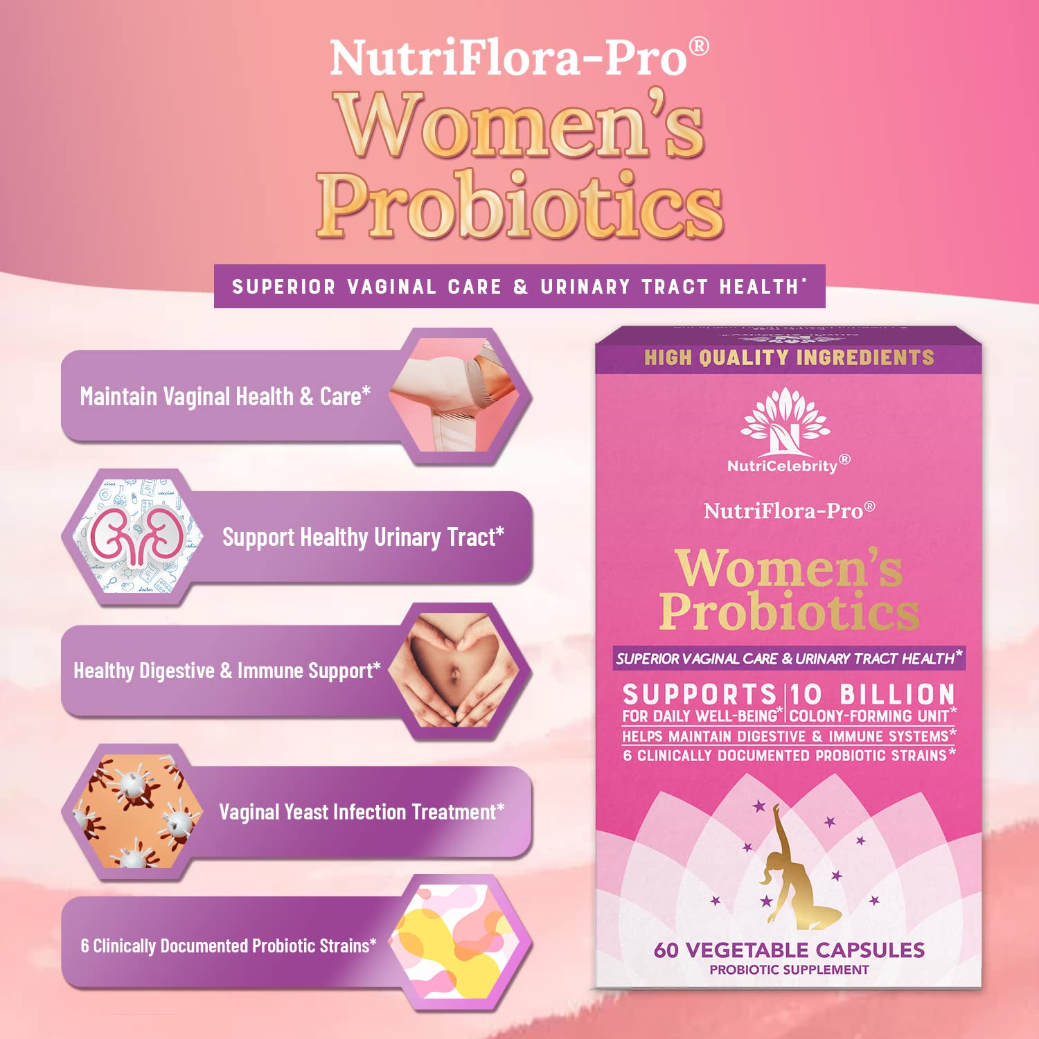 Nutricelebrity NutriFlora-Pro packaging side view