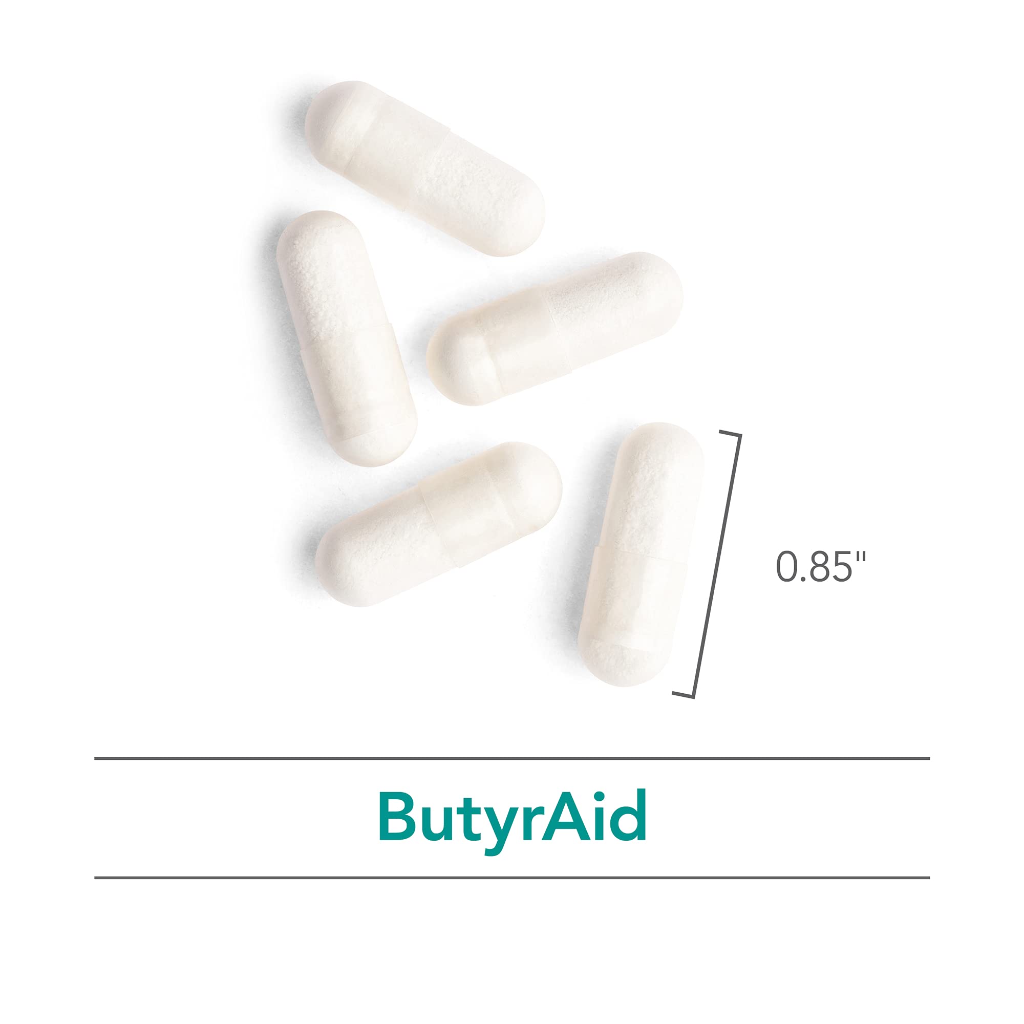 NutriCology ButyrAid 68g supplement packaging on a wooden table