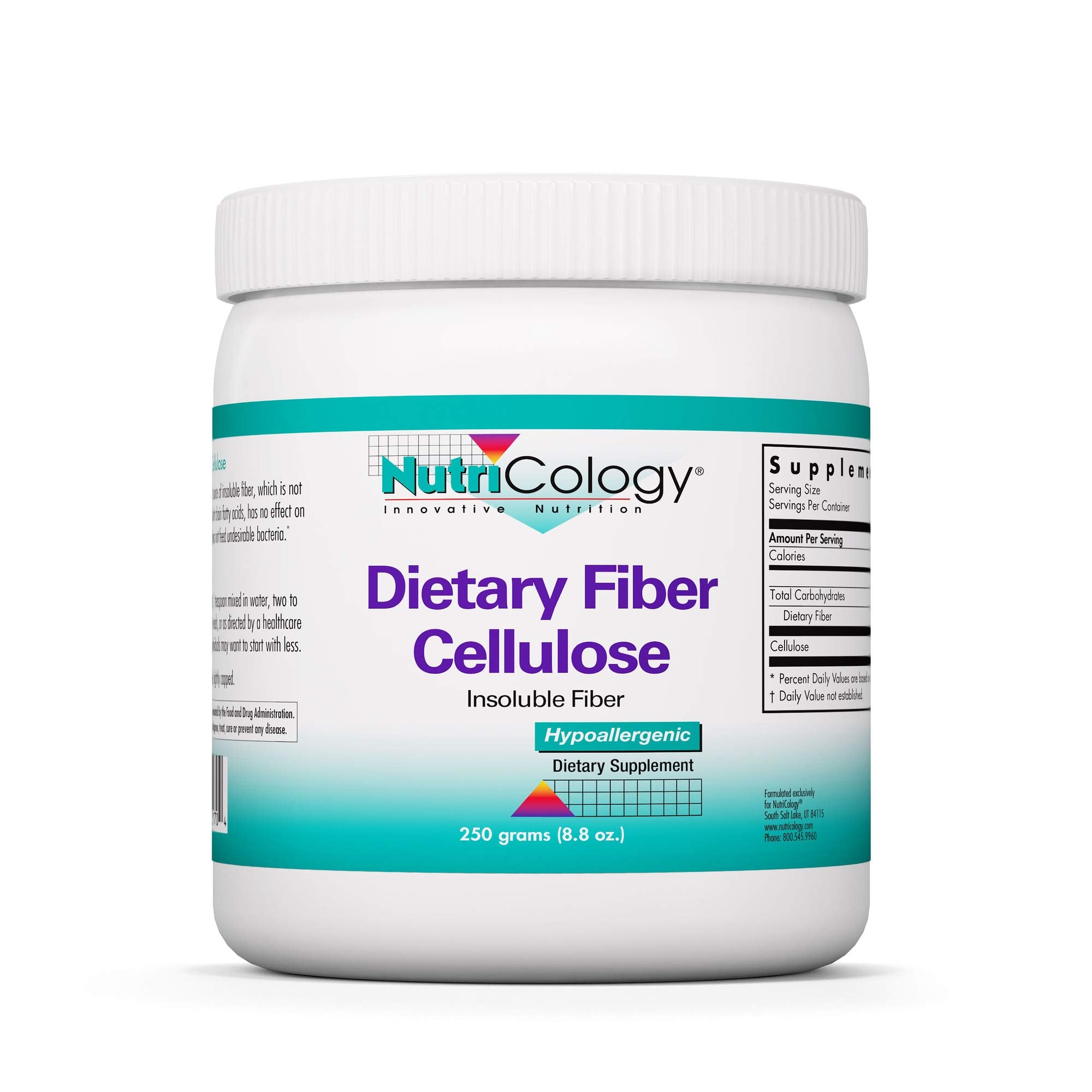 NutriCology Dietary Fiber Cellulose Powder front view 308g
