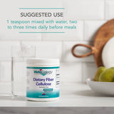 NutriCology Dietary Fiber Cellulose Powder lifestyle scene with a glass of water