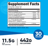 Nutricost 4-1 Ketone Salts nutritional information label