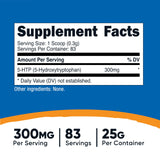 Nutricost 5-HTP Powder back view showing ingredients