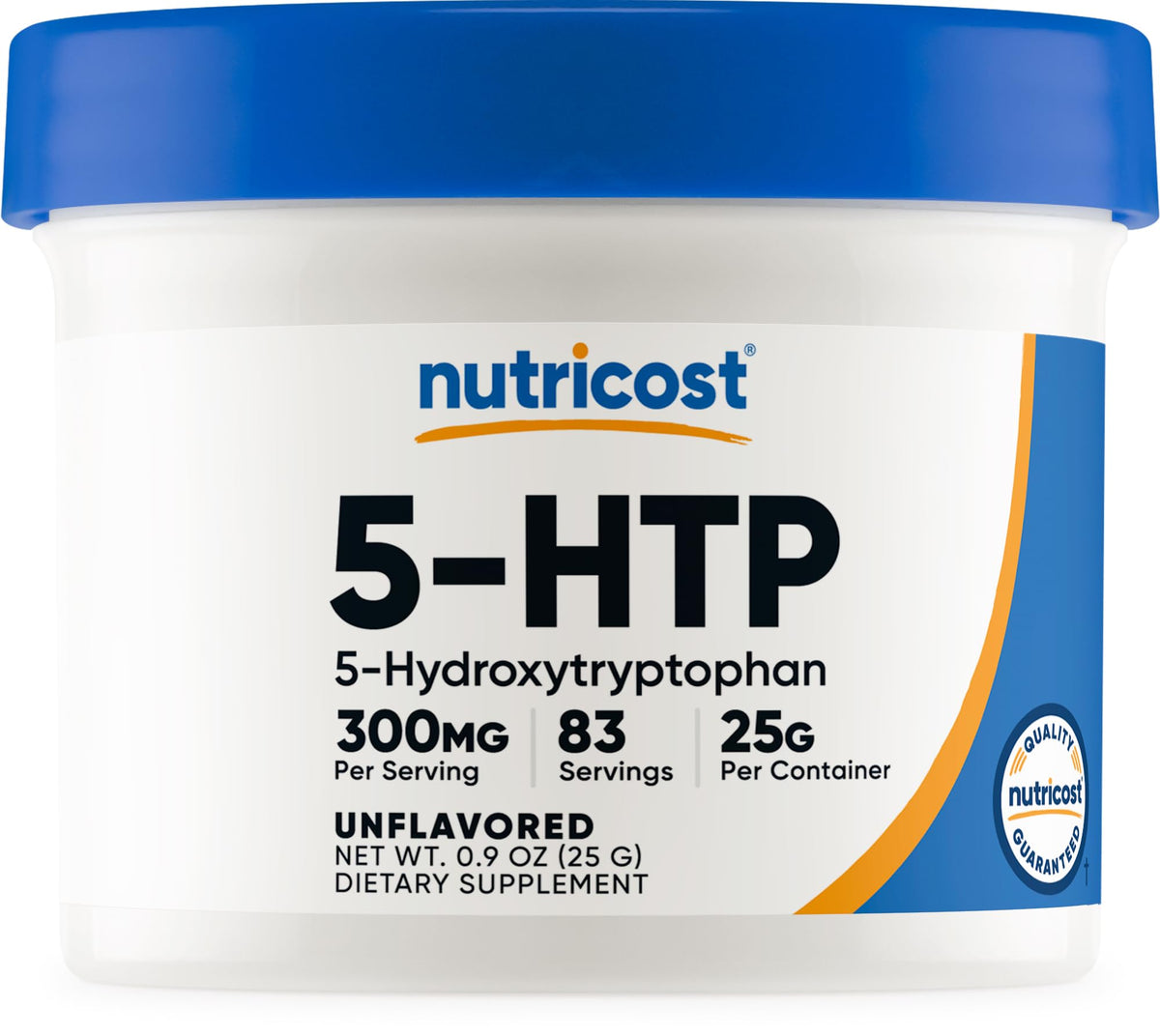 Nutricost 5-HTP Powder front view with label