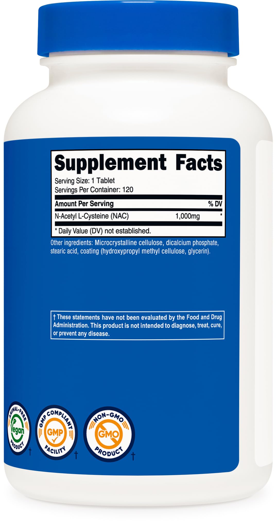Nutricost Acetyl-L-Carnitine 1000mg side view of bottle