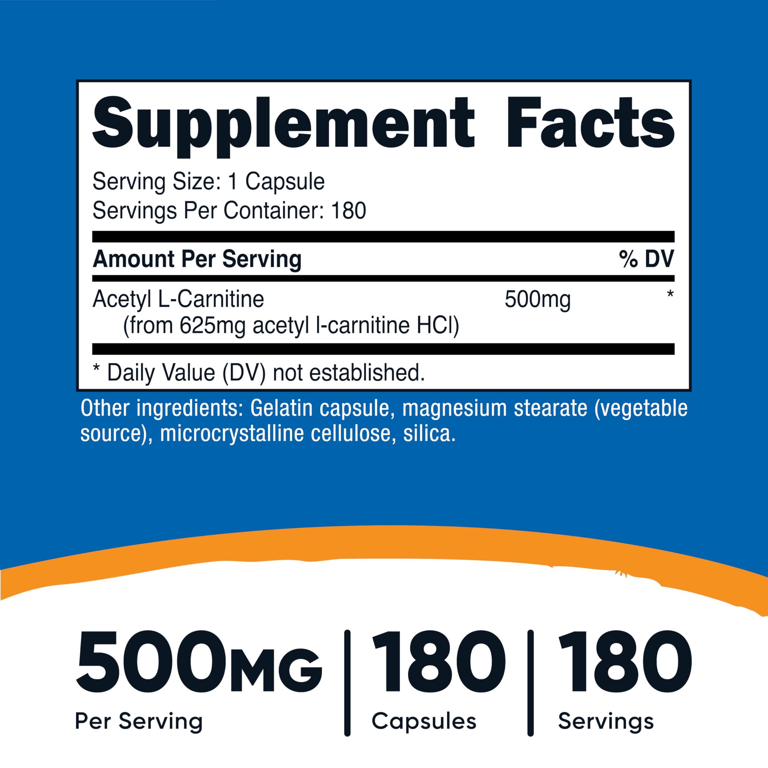 Nutricost Acetyl L-Carnitine bottle side view