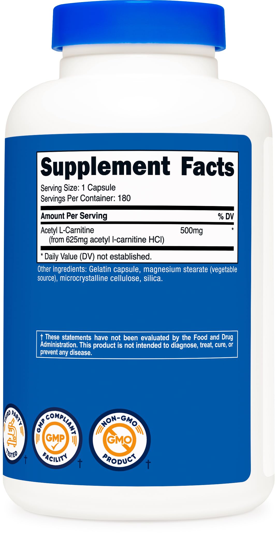Nutricost Acetyl L-Carnitine bottle with capsules